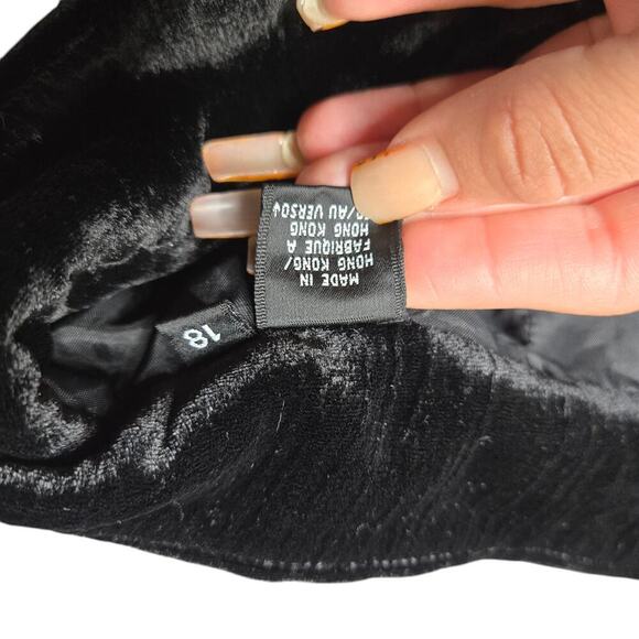 DANA BUCHMAN Black Champagne Floral Velvet Button Front Jacket Size: 16 - Picture 7 of 7